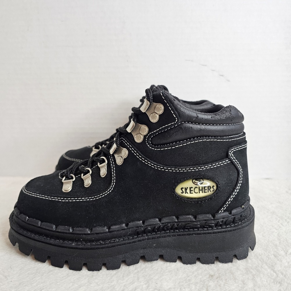 Sketchers Shoes Jammers Sz 6.5 Black Boot Style platform grunge